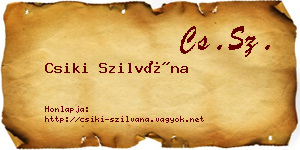 Csiki Szilvána névjegykártya